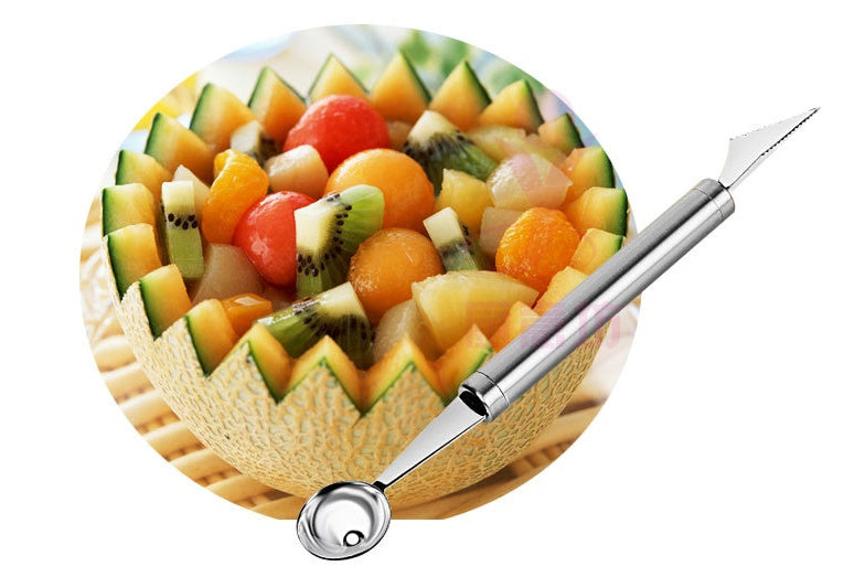 Melon Slicer Tool – Stainless Steel Watermelon Cutter with Grip Handle