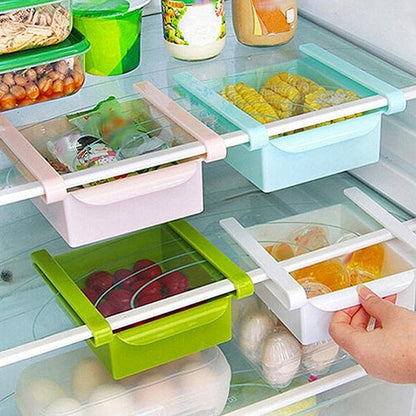 Refrigerator Storage Drawer Organizer – Adjustable Fridge Shelf Rack