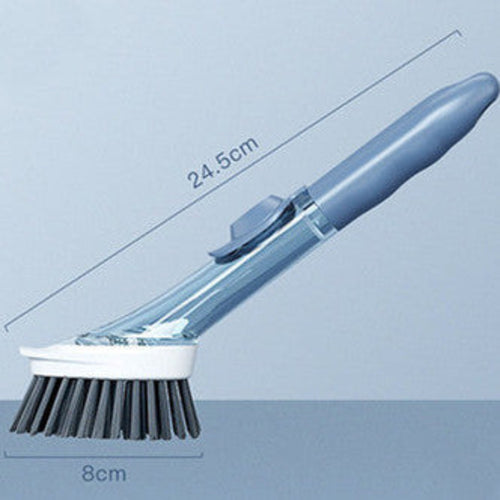 2-in-1 Long Handle Dish Cleaning Brush with Soap Dispenser