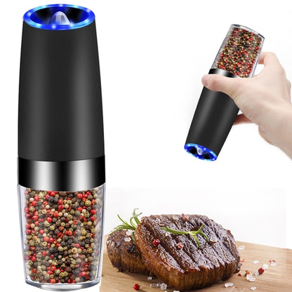 Gravity Sensor Automatic Pepper Grinder – One-Hand Electric Salt & Pepper Mill with LED Light