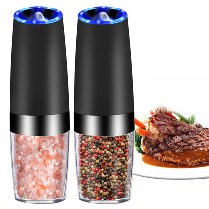 Gravity Sensor Automatic Pepper Grinder – One-Hand Electric Salt & Pepper Mill with LED Light