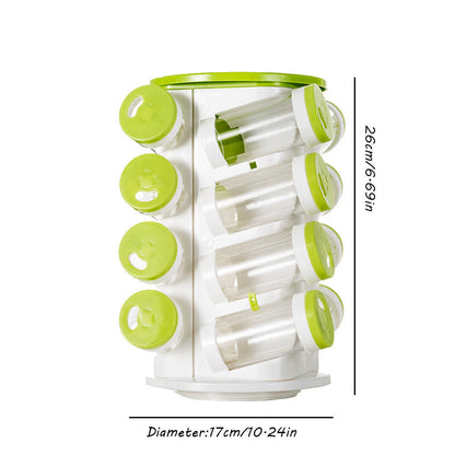 Rotating Spice Rack Organizer with 16 Jars – Space-Saving