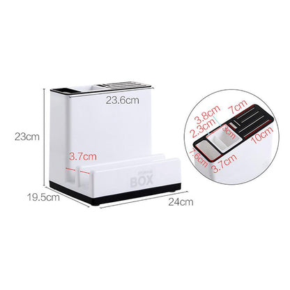 Kitchen Plastic Storage Rack – Countertop Organizer for Utensils & Lids