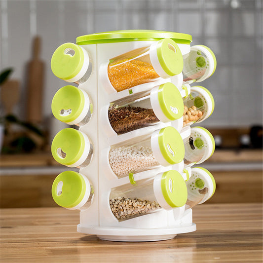 Rotating Spice Rack Organizer with 16 Jars – Space-Saving
