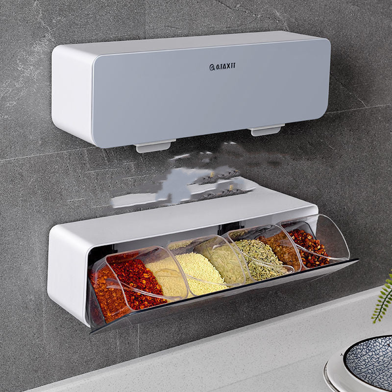 Wall-Mounted Spice Box Set – Moisture-Proof Kitchen Organizer (Modern Design)