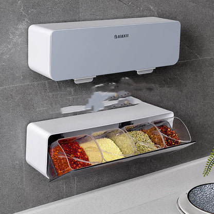Wall-Mounted Spice Box Set – Moisture-Proof Kitchen Organizer (Modern Design)