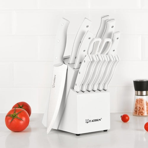 15-Piece High Carbon Stainless Steel Knife Set with Block – Premium Kitchen Knives