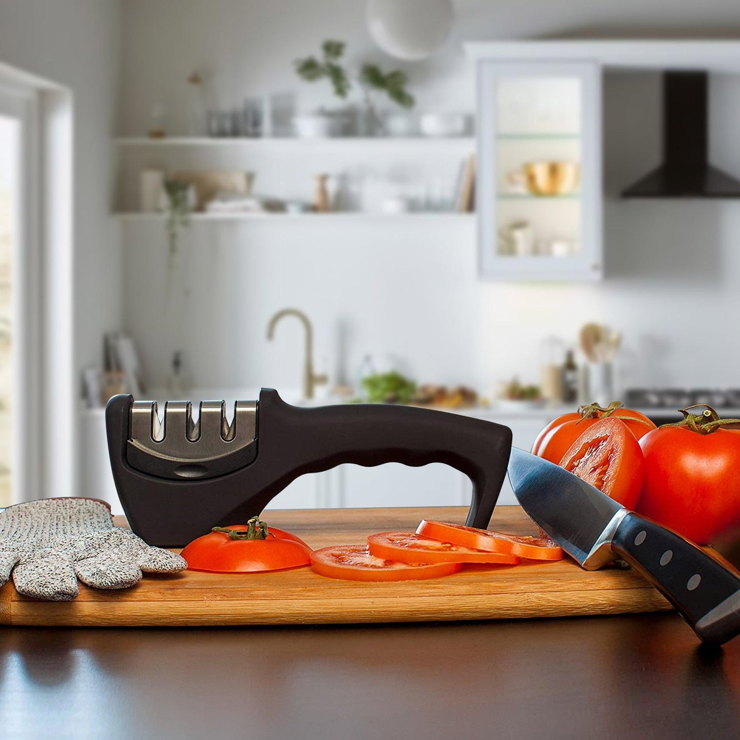 Professional 3-Stage Kitchen Knife Sharpener | Razor-Sharp Blades