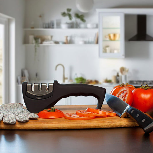 Professional 3-Stage Kitchen Knife Sharpener | Razor-Sharp Blades