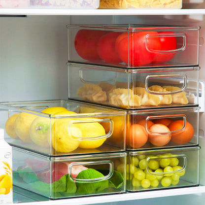 Transparent Refrigerator Storage Box – Stackable Fridge Organizer for Produce