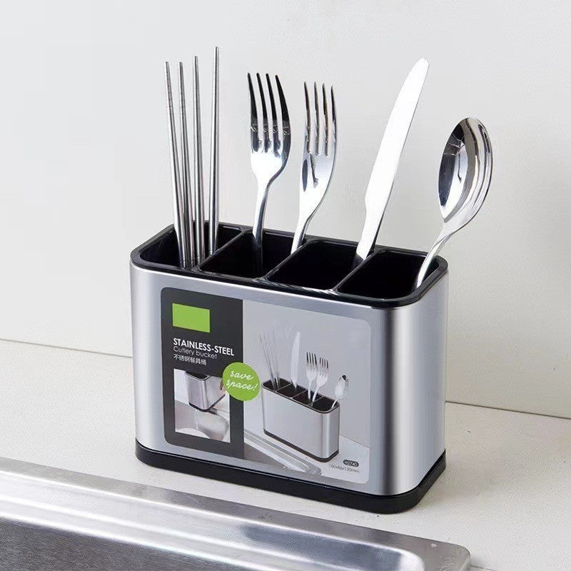 Stainless Steel Kitchen Cutlery Holder – Countertop Utensil Organizer