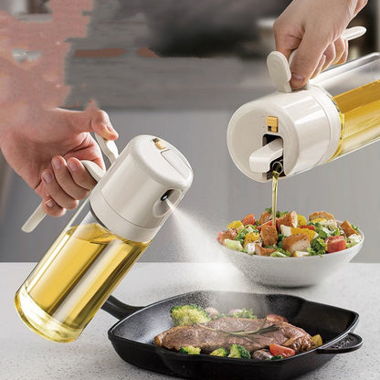 2-in-1 Olive Oil Sprayer & Pour Bottle – Glass Cooking Oil Dispenser
