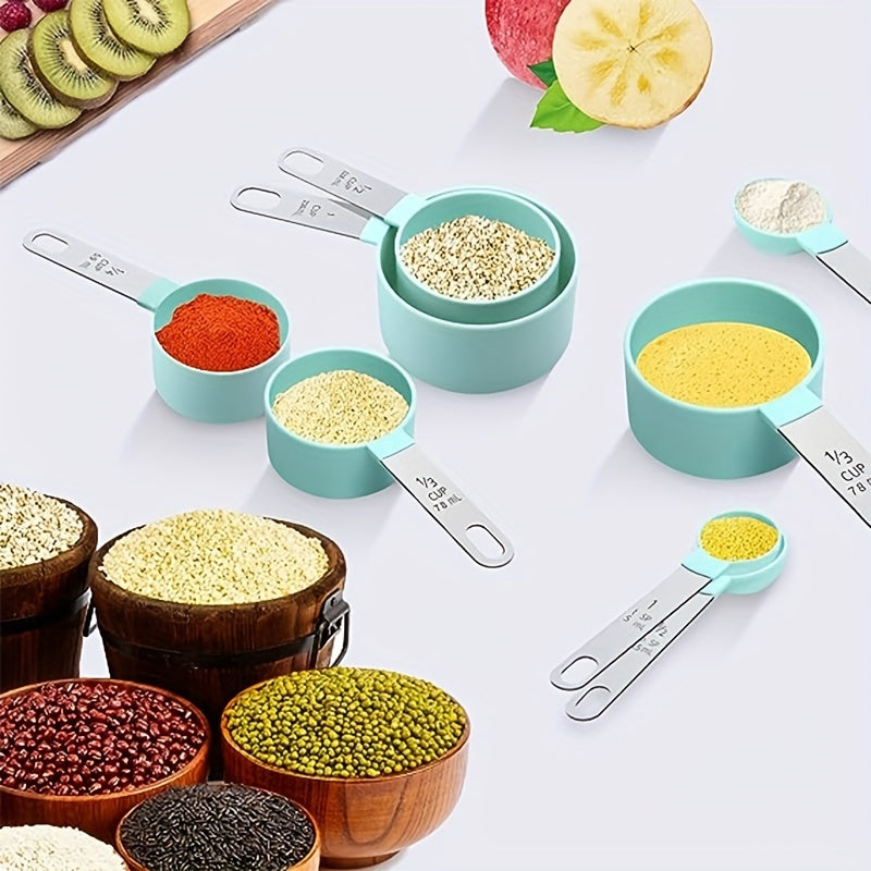 Measuring Cups & Spoons Set – Colorful Stackable Baking Tools (Food-Safe)
