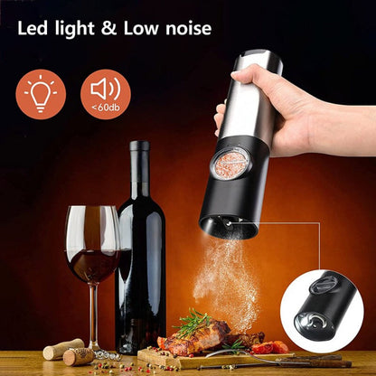 Electric Salt Grinder Set (2-Pack) – Rechargeable One-Touch Pepper & Salt Mills