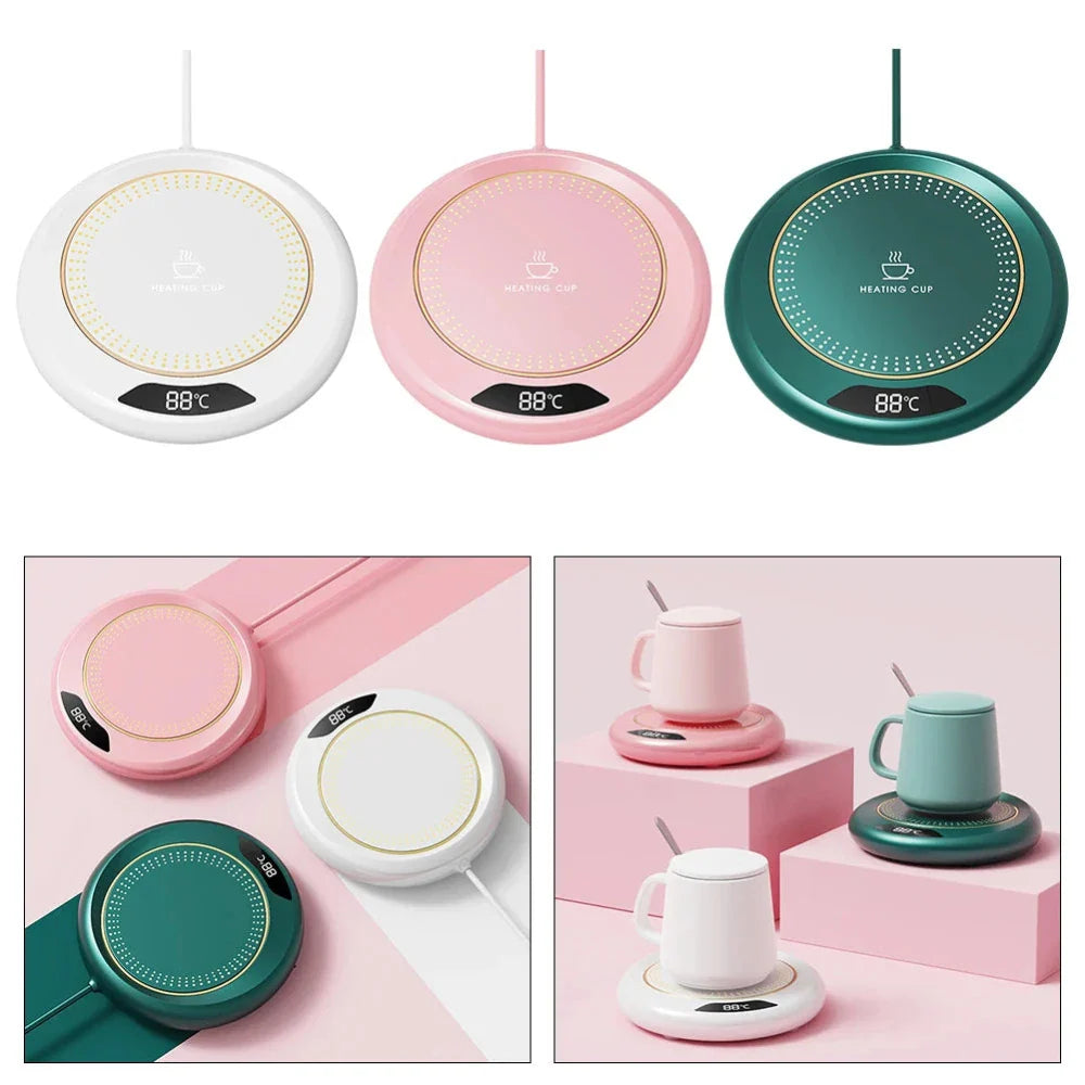 USB Smart Coffee Mug Warmer with Digital Temperature Display – Keep Coffee Hot Longer