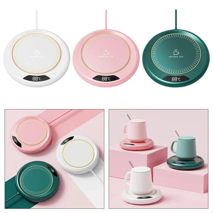 USB Smart Coffee Mug Warmer with Digital Temperature Display – Keep Coffee Hot Longer