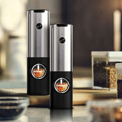 Electric Salt Grinder Set (2-Pack) – Rechargeable One-Touch Pepper & Salt Mills