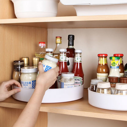 Rotating Spice & Sauce Rack Organizer – 360° Lazy Susan Kitchen Cabinet Organizer