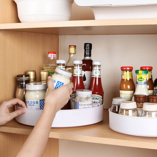 Rotating Spice & Sauce Rack Organizer – 360° Lazy Susan Kitchen Cabinet Organizer