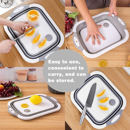 Collapsible Cutting Board with Storage Box – Foldable Food Prep & Serving Tray
