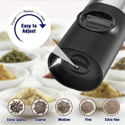 Electric Salt Grinder Set (2-Pack) – Rechargeable One-Touch Pepper & Salt Mills