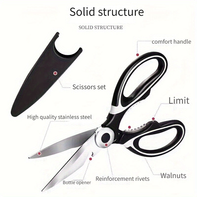 Multifunctional Stainless Steel Kitchen Scissors | Heavy Duty