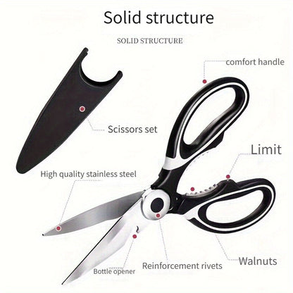 Multifunctional Stainless Steel Kitchen Scissors | Heavy Duty