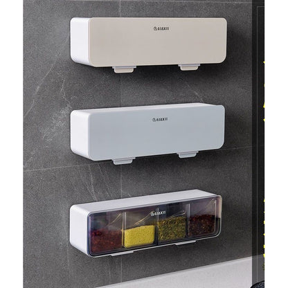 Wall-Mounted Spice Box Set – Moisture-Proof Kitchen Organizer (Modern Design)