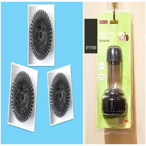 Soap Dispensing Palm Brush – Built-In Soap Control Kitchen Cleaning Brush