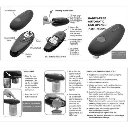 Electric Can Opener – One-Touch Automatic Can Opener | Safe & Hands-Free