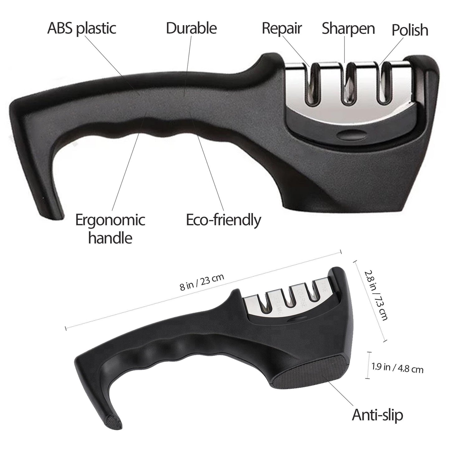 Professional 3-Stage Kitchen Knife Sharpener | Razor-Sharp Blades