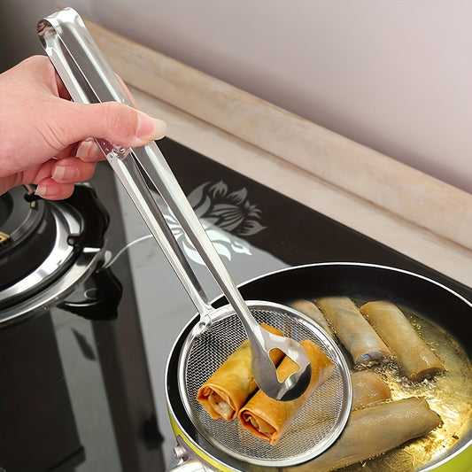 Stainless Steel Strainer Tongs – Heat-Resistant Kitchen Tongs