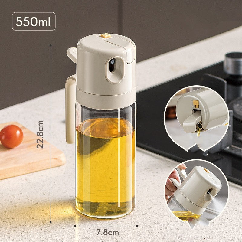 2-in-1 Olive Oil Sprayer & Pour Bottle – Glass Cooking Oil Dispenser
