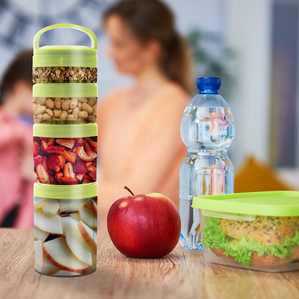 Portable Stackable Leak-Proof Food Storage Containers for Snacks & Travel