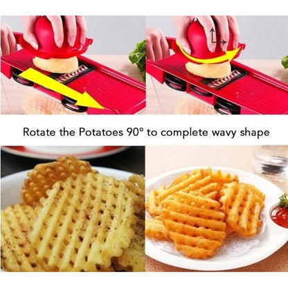 Stainless Steel 6-Blade Vegetable Slicer | Multi-Function Kitchen Cutter