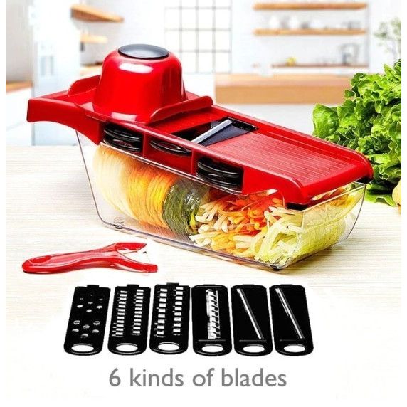 Stainless Steel 6-Blade Vegetable Slicer | Multi-Function Kitchen Cutter