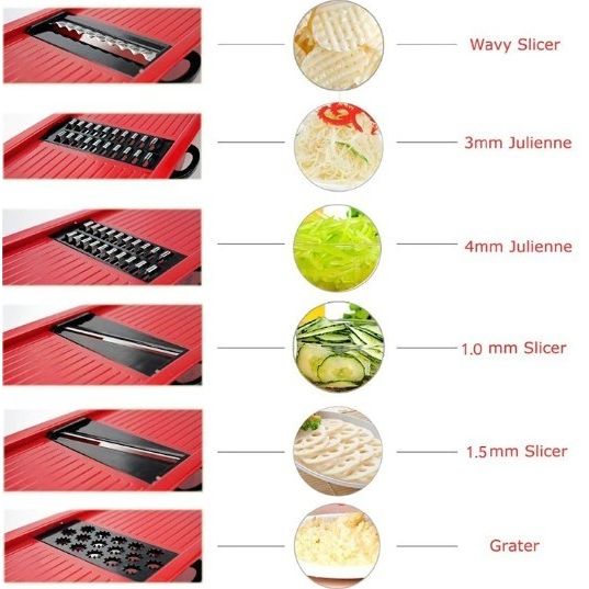 Stainless Steel 6-Blade Vegetable Slicer | Multi-Function Kitchen Cutter