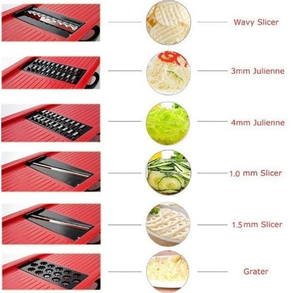 Stainless Steel 6-Blade Vegetable Slicer | Multi-Function Kitchen Cutter