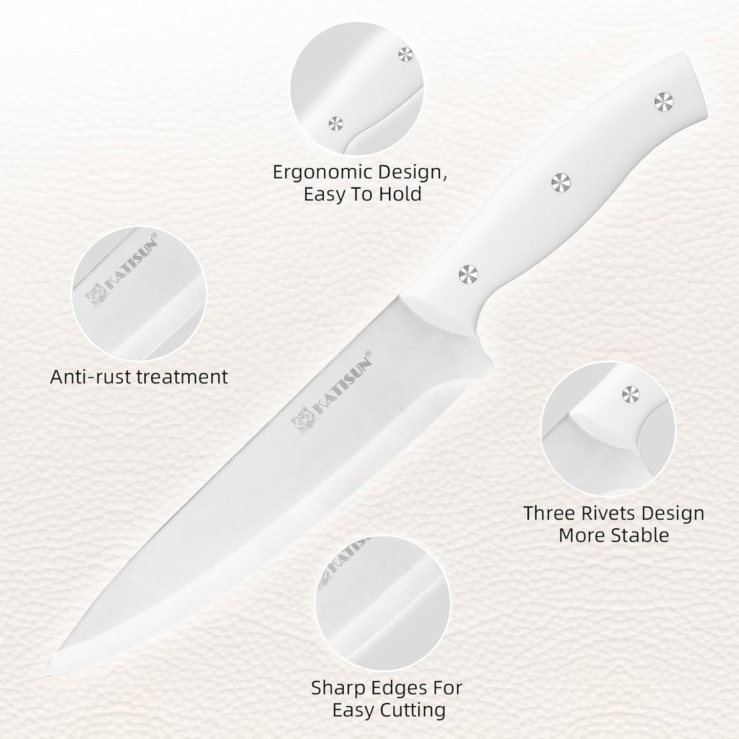 15-Piece High Carbon Stainless Steel Knife Set with Block – Premium Kitchen Knives