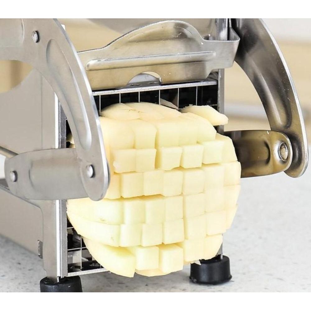 Stainless Steel French Fries Cutter – Heavy-Duty Potato & Vegetable Slicer with 2 Blades