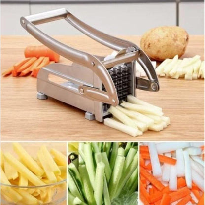 Stainless Steel French Fries Cutter – Heavy-Duty Potato & Vegetable Slicer with 2 Blades