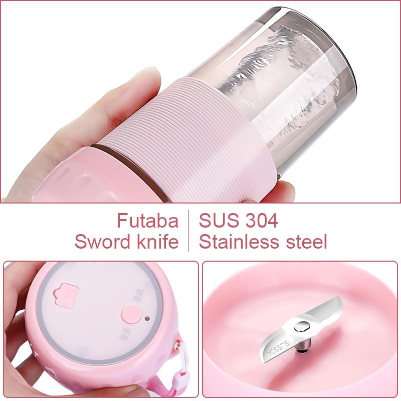 Portable Personal Smoothie Maker – USB Rechargeable Mini Blender (300ml)