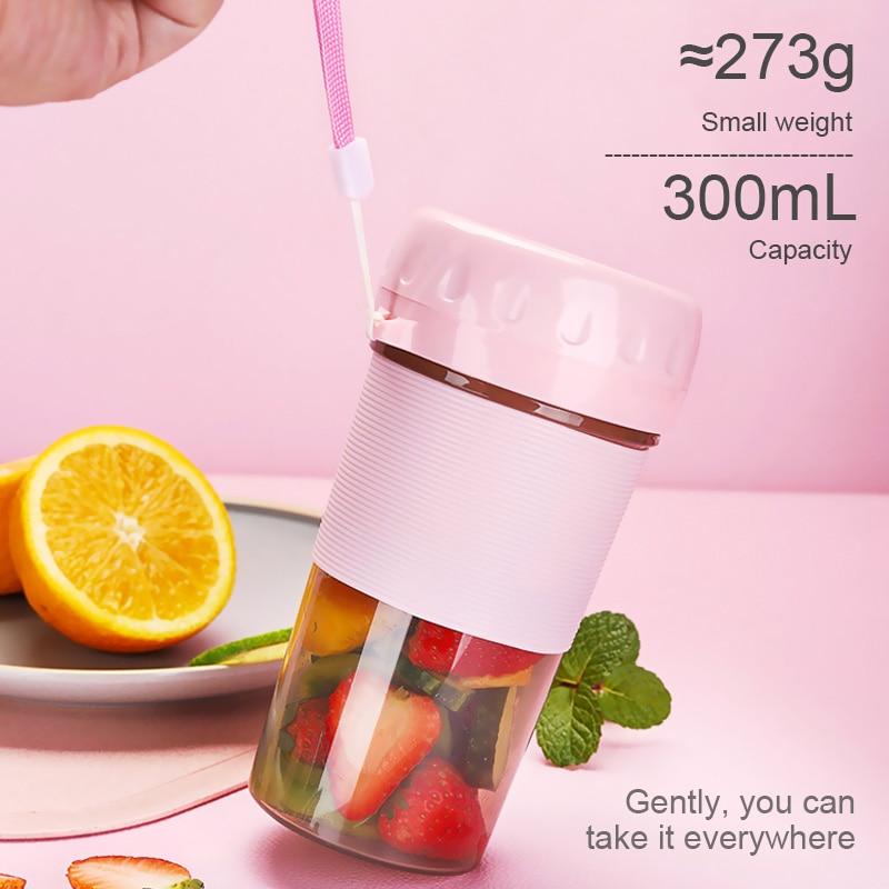 Portable Personal Smoothie Maker – USB Rechargeable Mini Blender (300ml)