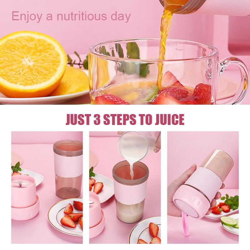 Portable Personal Smoothie Maker – USB Rechargeable Mini Blender (300ml)