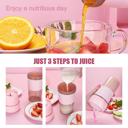 Portable Personal Smoothie Maker – USB Rechargeable Mini Blender (300ml)