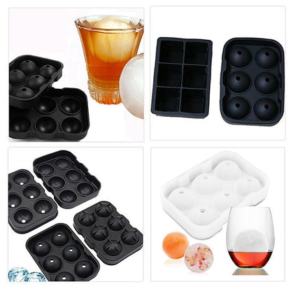 Round Ice Ball Mold – Food-Grade Silicone Ice Sphere Tray for Whiskey & Cocktails