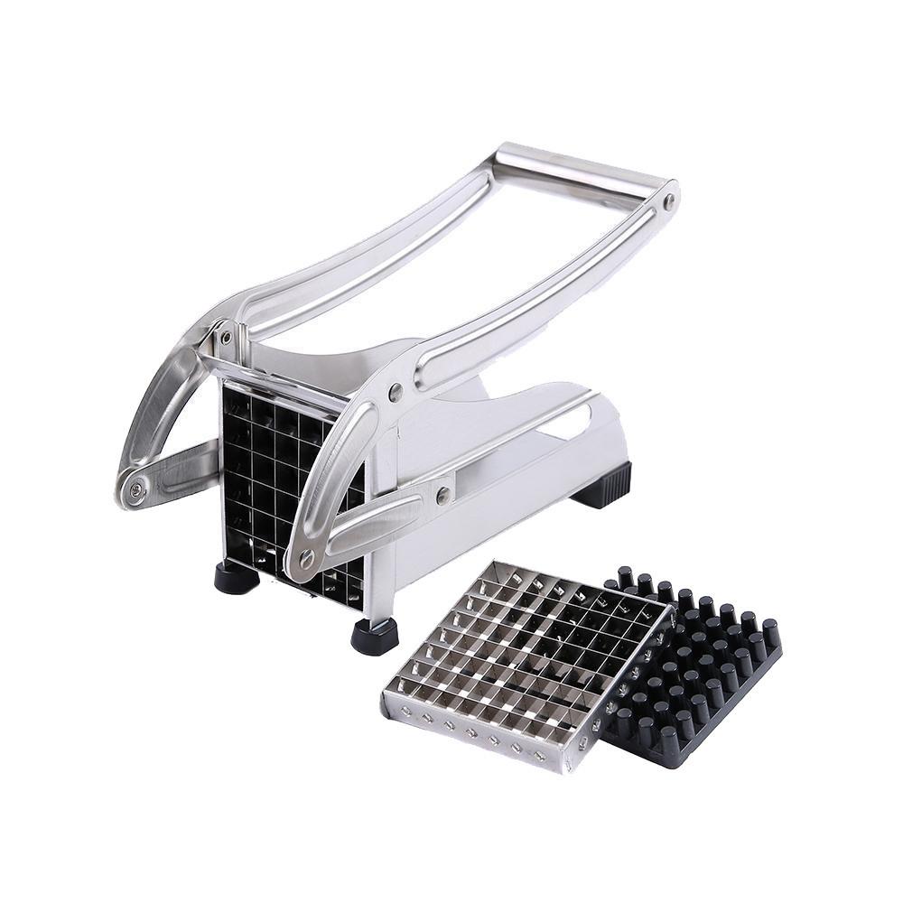 Stainless Steel French Fries Cutter – Heavy-Duty Potato & Vegetable Slicer with 2 Blades
